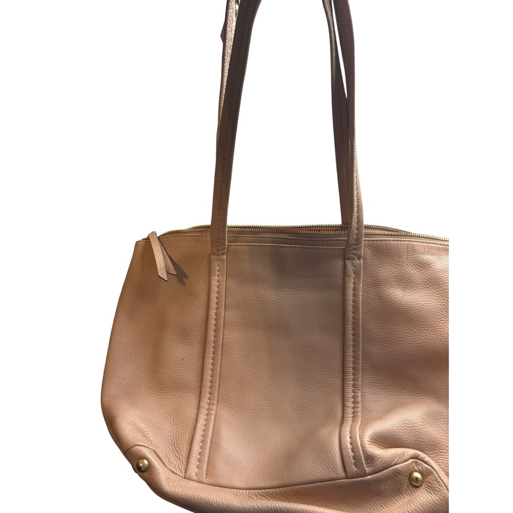 Vera Bradley Blush Pink Pebbled Leather Tote Shoulder Bag Gold Hardware Floral